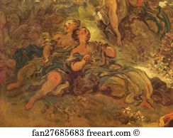Rinaldo And Armida Detail Art Print - Rinaldo In Armida's Garden. Detail