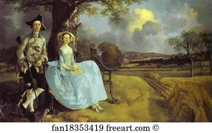 Wife Art Print - Robert Andrews And His Wife Frances. Detail
