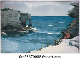  Art Print - Rocky Shore, Bermuda