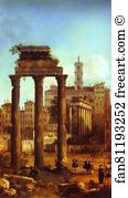 Forum Art Print - Rome: Ruins Of The Forum, Looking Towards The Capitol