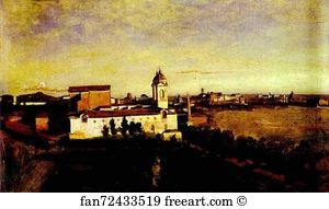 Monti Art Print - Rome: The Church Of Trinità Dei Monti Seen From The French Academy