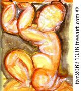 Palm Art Print - Rose Caryatid (Audace)