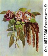 1903 The A N Radishchev Museum Of Arts Art Print - Roses And Catkins