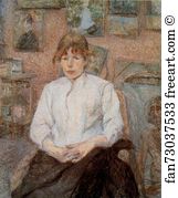 Blanc Art Print - Rousse Au Caraco Blanc / Red-Haired Woman In A White Blouse