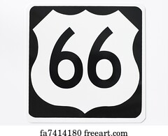 Free art print of Historic Route 66 Road Sign. Route 66 road sign in ...