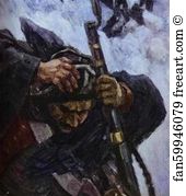 Suvorov Art Print - Russian Troops Under Suvorov Crossing The Alps. Detail