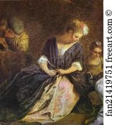 Récréation Art Print - Récréation Italienne. Detail