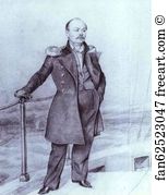 1849 Lead Pencil On Paper Art Print - S. D. Shishmarev On Board The Ship