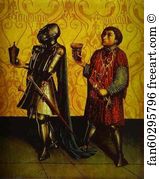 Basle Tempera On Wood Kunstmuseum Basel Art Print - Sabobai And Benaiah