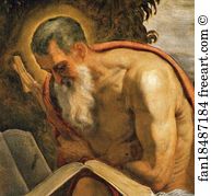 Saint Jerome In The Wilderness Detail Art Print - Saint Jerome In The Wilderness. Detail