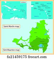 Free art print of Sint Maarten Political Map. Sint Maarten Political ...