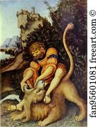 Weimar Art Print - Samson Vanquishing The Lion