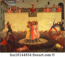 1439 1442 Art Print - San Marco Altarpiece: Cosmas And Damian Are To Be Burnt Alive