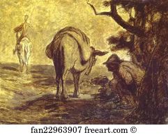 Nature Art Print - Sancho Pansa Going For A Call Of Nature