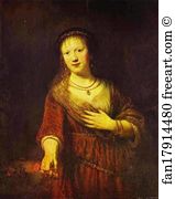 1641 Oil On Canvas Alte Meister Gallerie Art Print - Saskia At Her Toilet