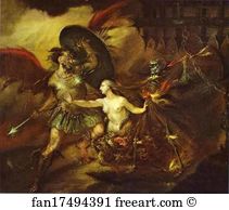 Sins Art Print - Satan, Sin And Death