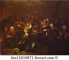Progress Art Print - Scene In A Gaming House. (A Rake's Progress)