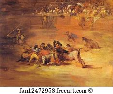Bullfighter Art Print - Scene Of Bullfight