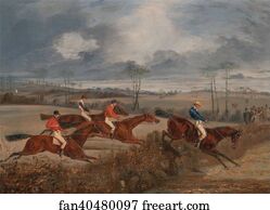  Art Print - Scenes From A Steeplechase: Taking A Hedge