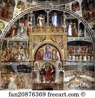 Baptistery Art Print - Scenes From The Life Of Christ. Frescoes On The North Wall