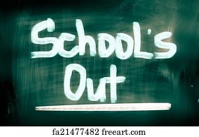 Free art print of School's out. School's out for summer on blackboard ...