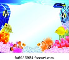 Free art print of Sea life background with blank sign | FreeArt | fa6936926