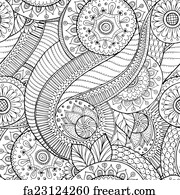 Free Art Print Of Seamless Ethnic Doodle Black And White