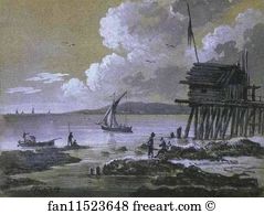 Seascape Art Print - Seascape. At Night