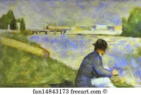 Person Art Print - Seated Person. (Study For Bathers At Asnières)