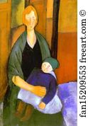 Seated Woman Art Print - Seated Woman With Child