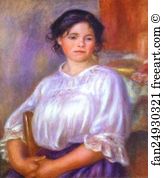 Hélène Art Print - Seated Young Girl (Hélène Bellon)