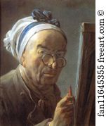 Easel Art Print - Self-Portrait At An Easel