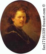1633 Oil On Wood Louvre Art Print - Self-Portrait Bareheaded