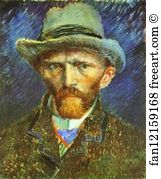 Hat Art Print - Self-Portrait In A Grey Felt Hat