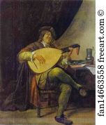 Spain Art Print - Self-Portrait With A Lute
