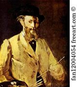1879 Oil On Canvas Private Collection Art Print - Self-Portrait With A Palette
