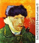 Pipe Art Print - Self-Portrait With A Pipe