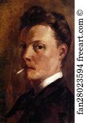 Henri Edmond Cross Delacroix Art Print - Self-Portrait With Cigarette
