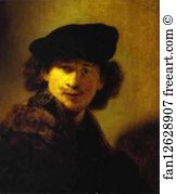 Velvet Art Print - Self-Portrait With Velvet Beret And Furred Mantel