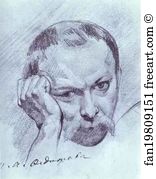 Pavel Fedotov Art Print - Self-Portrait