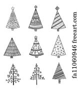 Free art print of Christmas trees. Christmas tree set | FreeArt | fa7808783