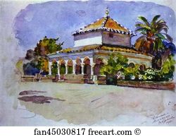 1910 Watercolor On Paper The Tretyakov Gallery Art Print - Seville. Alcasar