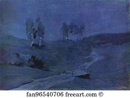 Moonlit Art Print - Shadows. Moonlit Night