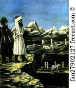 Oil On Oilcloth State Art Museum Of Georgia Art Print - Shamil With A Bodyguard