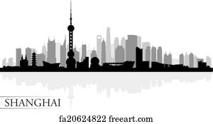 Free Art Print Of Shanghai China City Skyline Silhouette Shanghai China City Skyline Vector Silhouette Illustration Freeart Fa