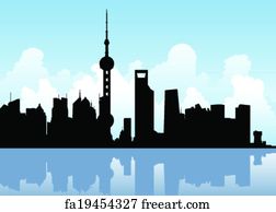 Free Art Print Of Shanghai China City Skyline Silhouette Shanghai China City Skyline Vector Silhouette Illustration Freeart Fa