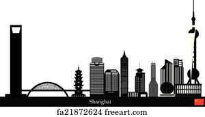 Free Art Print Of Shanghai China City Skyline Silhouette Shanghai China City Skyline Vector Silhouette Illustration Freeart Fa