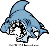 Free art print of Angry shark mascot. Clipart picture of an angry shark ...