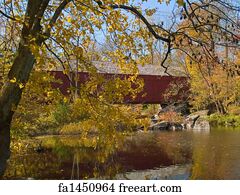 Free art print of Fall or Autumn image of historic mill and waterfall