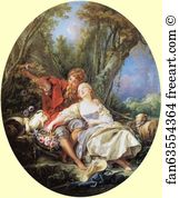 Shepherdess Art Print - Shepherd And Shepherdess Resting